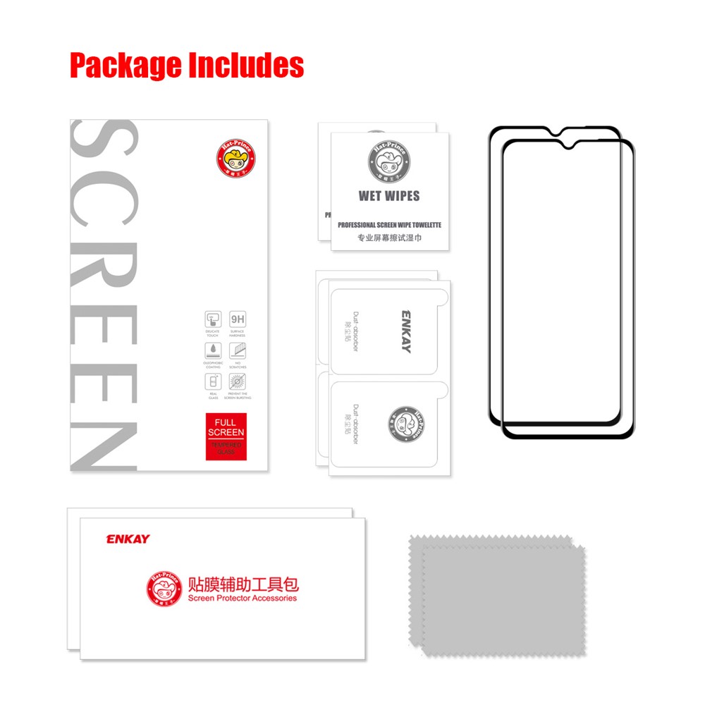 HAT-PRINCE 2Pcs/Set Full Glue 6D Full-screen Silk Printing Tempered Screen Glass for Samsung Galaxy A32 5G-9