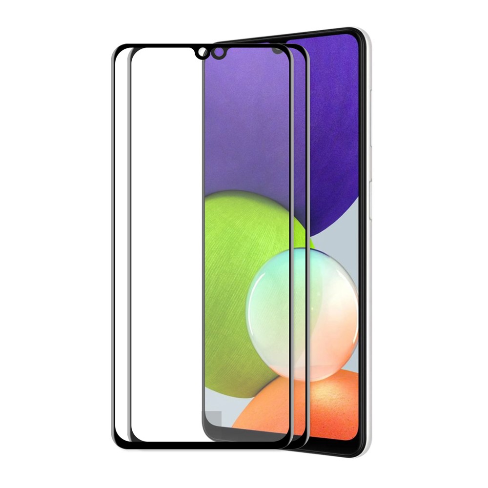 HAT-PRINCE 2Pcs/Set Ultra Clear 6D Full Coverage Full Glue Silk Printing Tempered Screen Glass for Samsung Galaxy A32 4G (EU Version)-1