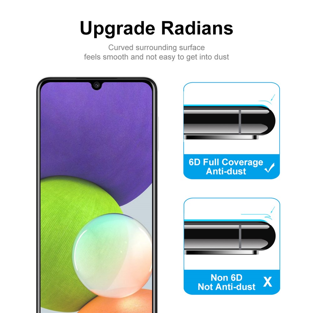 HAT-PRINCE 2Pcs/Set Ultra Clear 6D Full Coverage Full Glue Silk Printing Tempered Screen Glass for Samsung Galaxy A32 4G (EU Version)-4