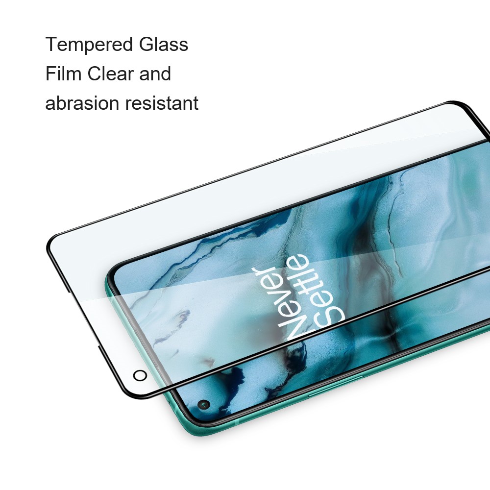 AMORUS Full Glue Silk Printing Secondary Hardening HD Full Screen Tempered Glass Film for OnePlus 9RT 5G - Black-5