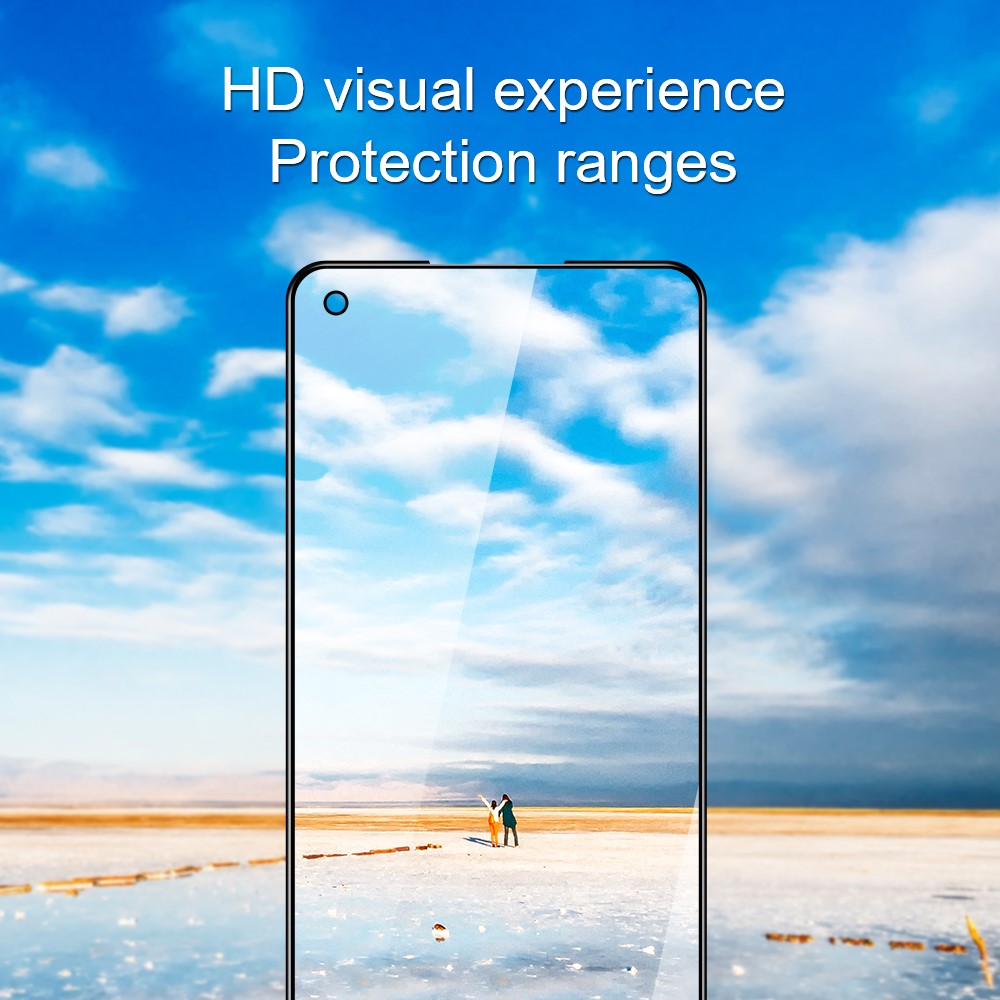 AMORUS Full Glue Silk Printing Secondary Hardening HD Full Screen Tempered Glass Film for OnePlus 9RT 5G - Black-8