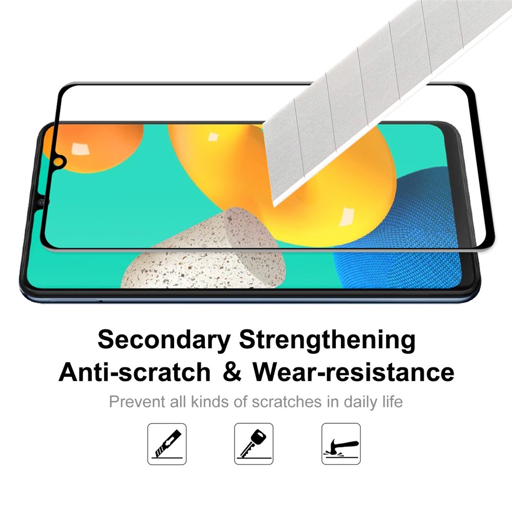 HAT-PRINCE 5Pcs/Set Ultra Clear Full Coverage Full Glue Smooth Feel 6D Silk Printing Tempered Glass Film for Samsung Galaxy M32 4G (Global Version) / (India Version)-5