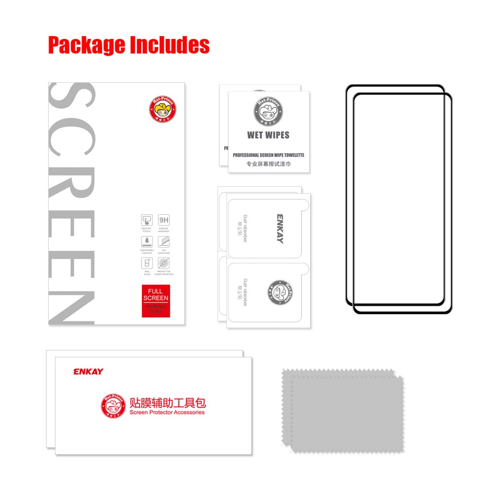HAT-PRINCE 2Pcs/Set Full Screen Coverage Full Glue Anti-Scratch 6D Silk Printing Tempered Glass Screen Protector for Samsung Galaxy A72 5G / 4G-9