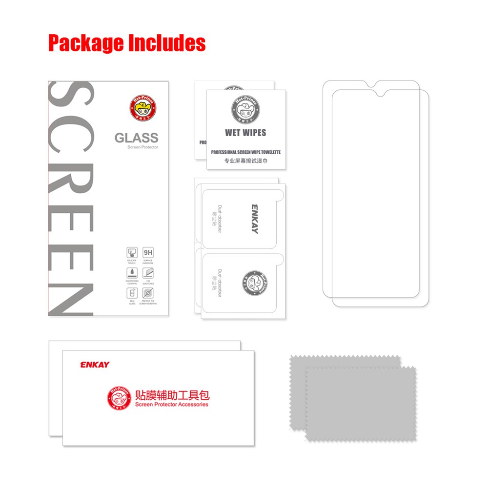HAT-PRINCE 2Pcs/Set 0.26mm 9H Hardness 2.5D Arc Edge Anti-scratch Tempered Glass Screen Protector Guard Film for Samsung Galaxy A32 4G (EU Version)-7