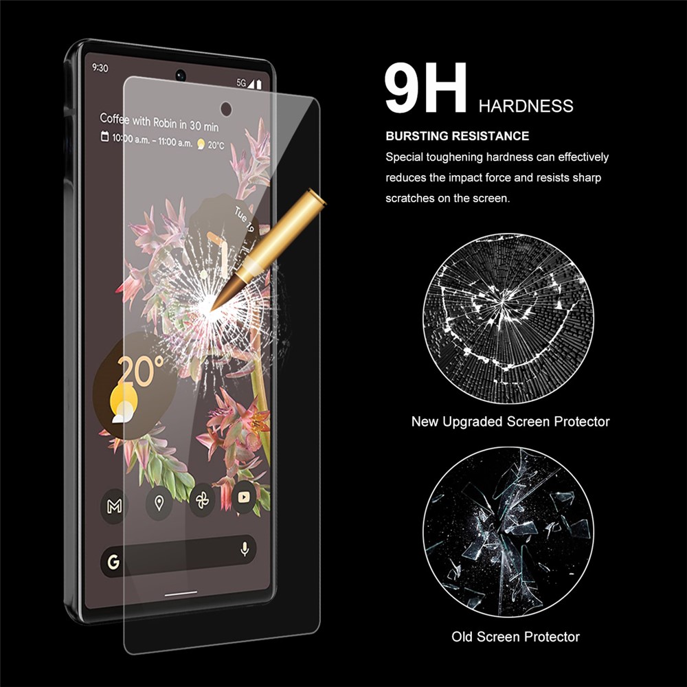 HAT-PRINCE 5Pcs/Set 2.5D Arc Edge 9H 0.26mm Sensitive Touch Tempered Glass Screen Protector for Google Pixel 6-5