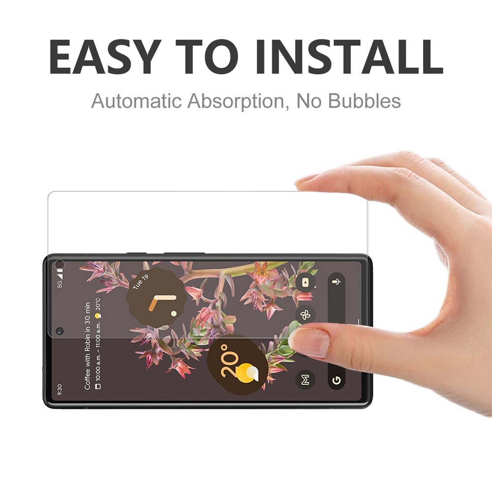 HAT-PRINCE 5Pcs/Set 2.5D Arc Edge 9H 0.26mm Sensitive Touch Tempered Glass Screen Protector for Google Pixel 6-6