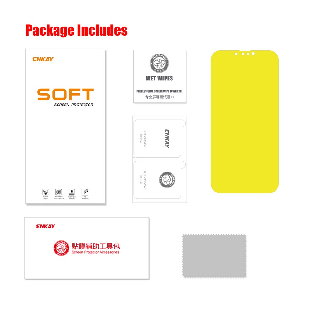 ENKAY Full Screen Coverage Full Glue Clear Soft TPE+PET+TPU Hydrogel Film Screen Protector for iPhone 13 Pro Max 6.7 inch-7