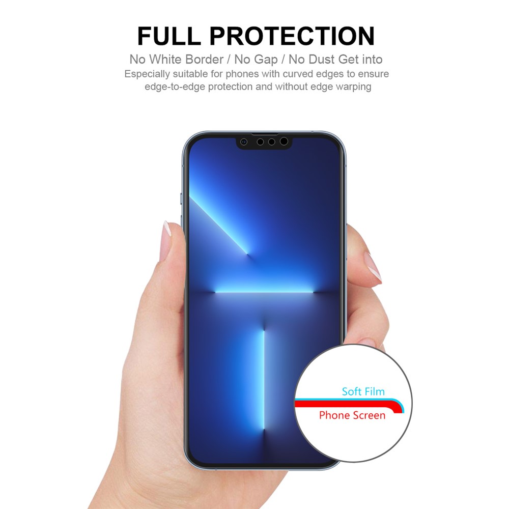 2Pcs/Pack ENKAY Soft TPE+PET+TPU Hydrogel Protective Screen Protector Full Coverage Full Glue Transparent Film for iPhone 13 / 13 Pro 6.1 inch-4