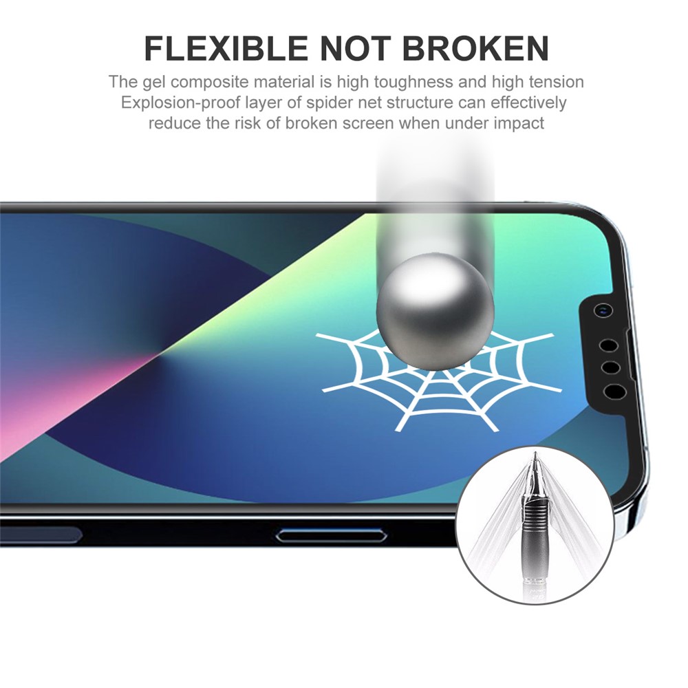 2Pcs/Pack ENKAY Soft TPE+PET+TPU Hydrogel Protective Screen Protector Full Coverage Full Glue Transparent Film for iPhone 13 / 13 Pro 6.1 inch-5