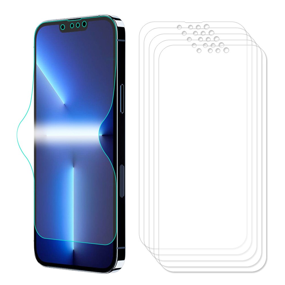 5Pcs ENKAY Quality Transparent Soft TPE+PET+TPU Hydrogel Protective Film Full Coverage Full Glue for iPhone 13 / 13 Pro 6.1 inch-1