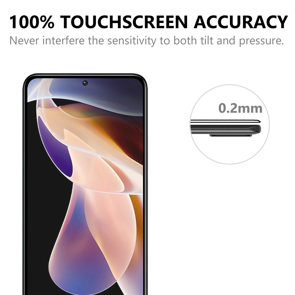 Ultra Clear Full Coverage Full Glue 0.2mm Black Edge Tempered Glass Screen Protector for Xiaomi Redmi Note 11-5