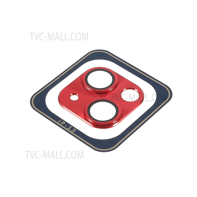 TOTU Aluminium Alloy + Tempered Glass Rear Camera Lens Protective Film Cover for iPhone 13 mini 5.4 inch/13 6.1 inch - Red-3