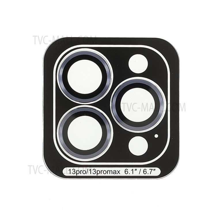TOTU AB-061 Metal Trim Tempered Glass Camera Lens Frame Protective Cover Film for iPhone 13 Pro 6.1 inch/13 Pro Max 6.7 inch - Blue-3