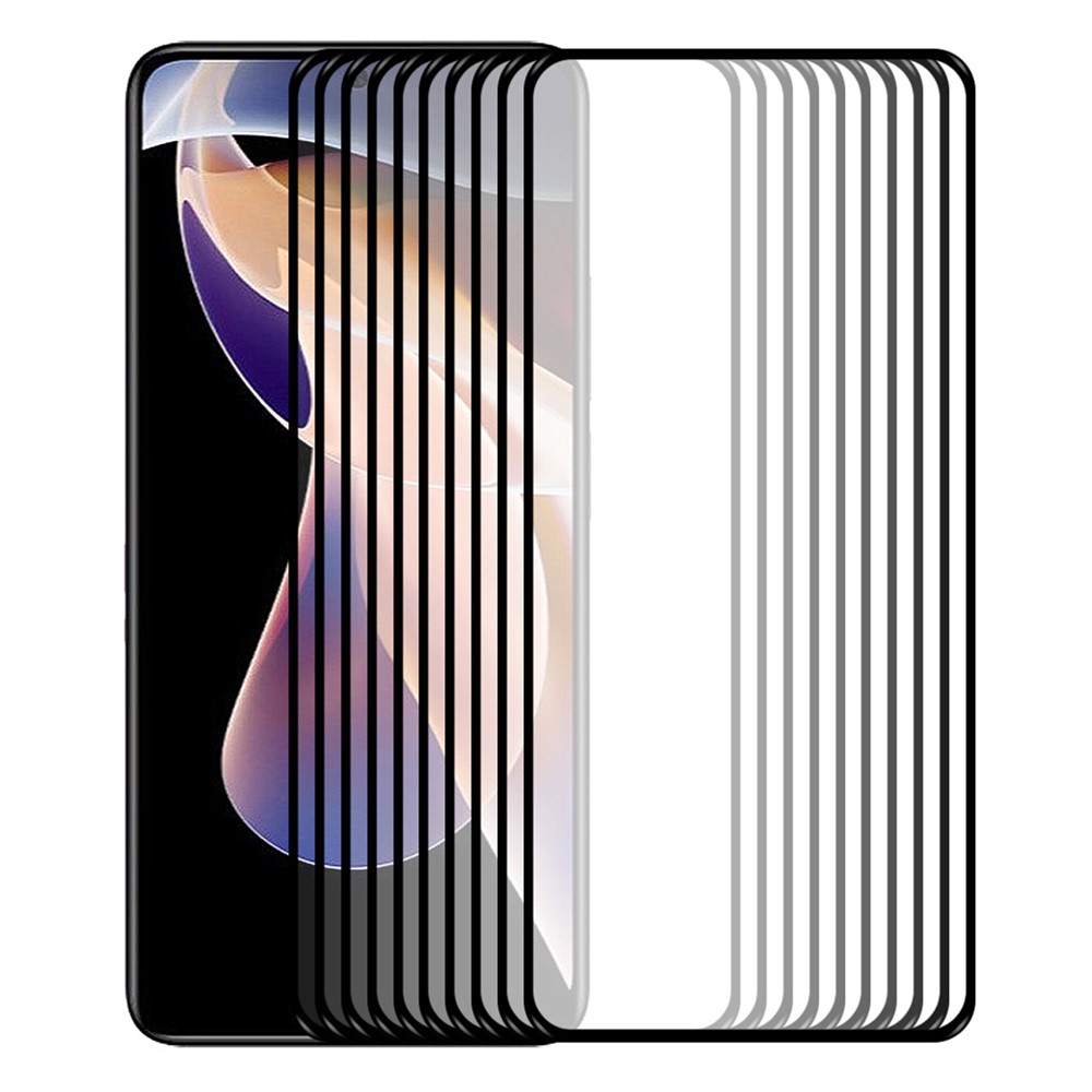 ENKAY 10Pcs/Set Explosion-proof 0.26mm Full Screen Full Glue HD 9H Hardness 2.5D Edge Tempered Glass Screen Protector for Xiaomi Redmi Note 11 Pro/Note 11 Pro+-1