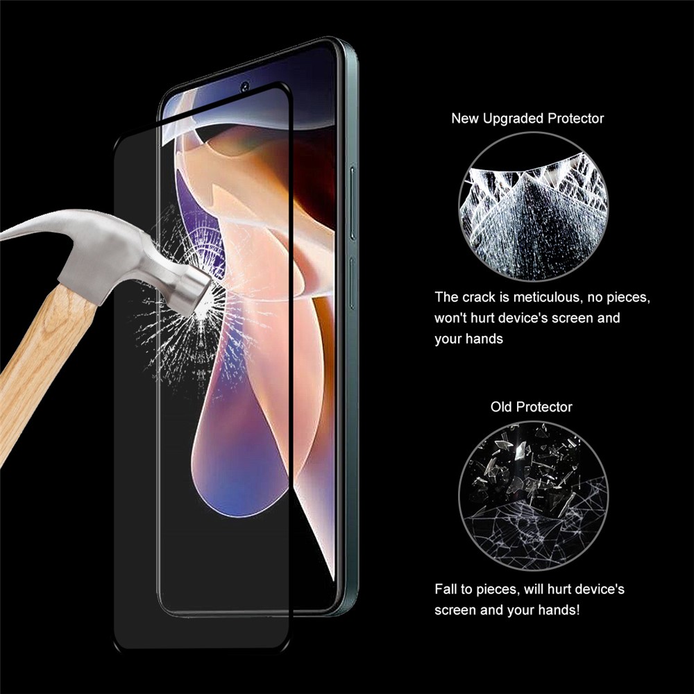 5Pcs/Set HAT PRINCE 0.26mm 9H 2.5D Complete Coverage Sensitive Touch Full Glue Tempered Glass Screen Protector Film for Xiaomi Redmi Note 11 Pro/Note 11 Pro+-6