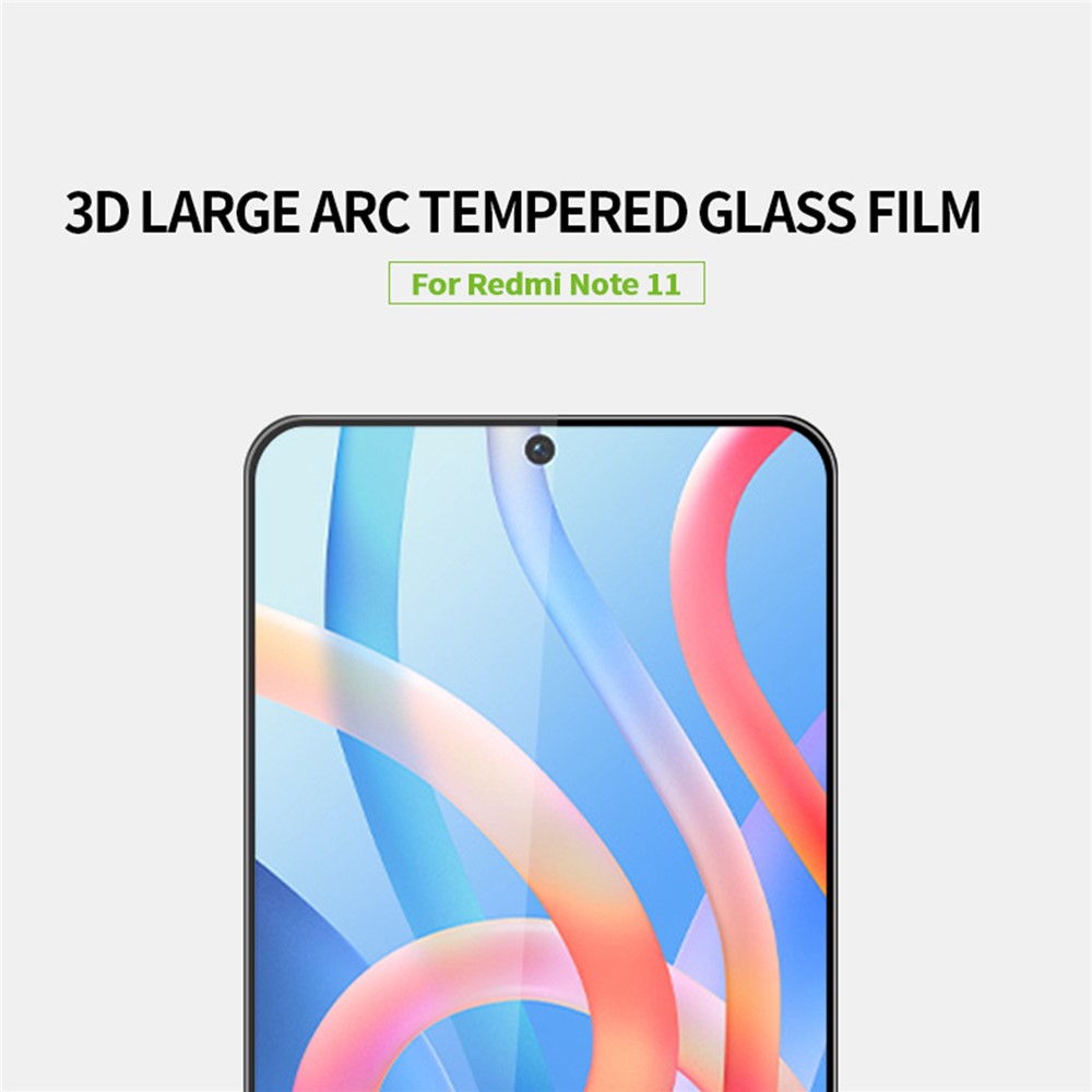 MOFI 3D Curved Full Glue Smooth Touch Seamless Tempered Glass Screen Protector for Xiaomi Redmi Note 11/Poco M4 Pro 5G-3