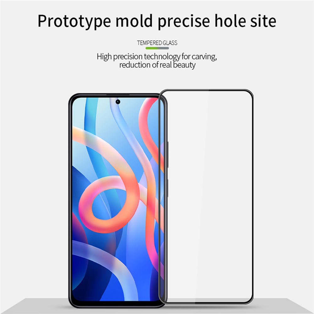 MOFI 3D Curved Full Glue Smooth Touch Seamless Tempered Glass Screen Protector for Xiaomi Redmi Note 11/Poco M4 Pro 5G-6