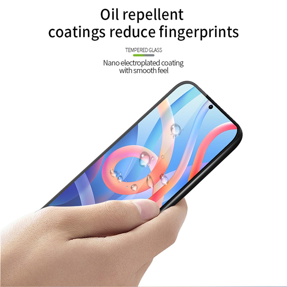 MOFI 3D Curved Full Glue Smooth Touch Seamless Tempered Glass Screen Protector for Xiaomi Redmi Note 11/Poco M4 Pro 5G-8