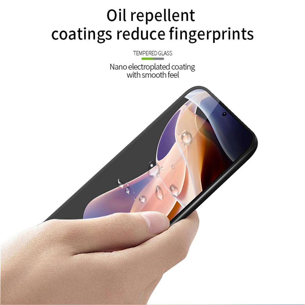 MOFI 3D Curved Full Glue Durable HD Smooth Touch Tempered Glass Screen Protector for Xiaomi Redmi Note 11 Pro/Note 11 Pro+-8