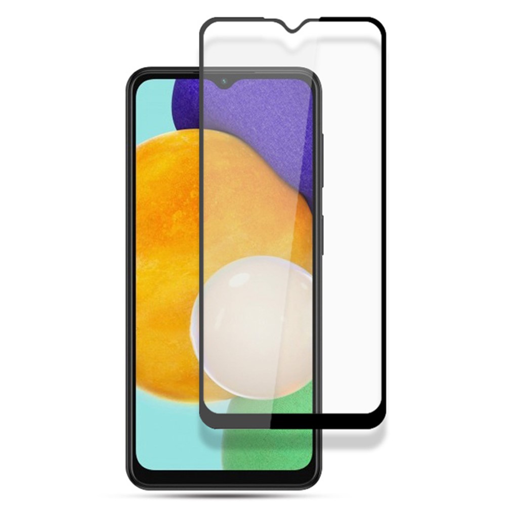AMORUS Silk Printing Full Glue Secondary Hardening HD Clear Complete Covering Tempered Glass Film for Samsung Galaxy A13 5G - Black-1