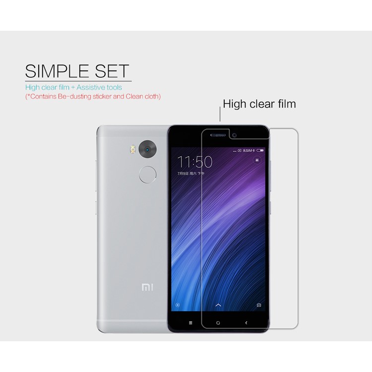 NILLKIN for Xiaomi Redmi 4 Anti-fingerprint Crystal Clear Screen Protector Film-5