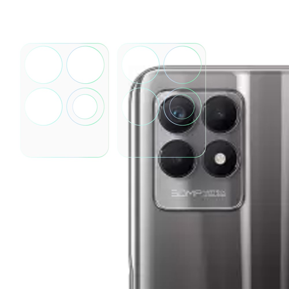 2Pcs/Set 3D Arc Edge HD Camera Lens Protector Precise Cutout Tempered Glass Film for Realme 8i-1