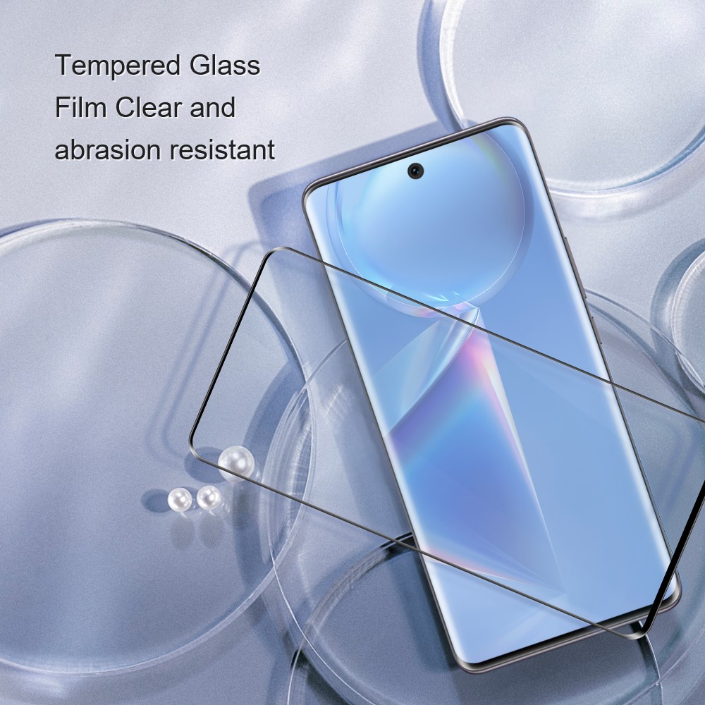 Amorus HD Clarity Vollkleber 3D Gebogener Abdeckungsberührungsempfindlichkeitsmantel -glasschriftenschutz Für Ehren 50 / Huawei Nova 9