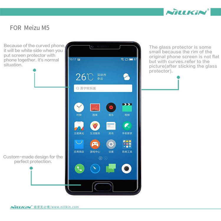 NILLKIN for Meizu m5 Anti-fingerprint Crystal Clear Screen Protector Film-5