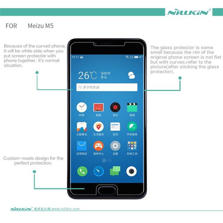 NILLKIN Amazing H Tempered Glass Screen Protector for Meizu m5 Anti-explosion-15