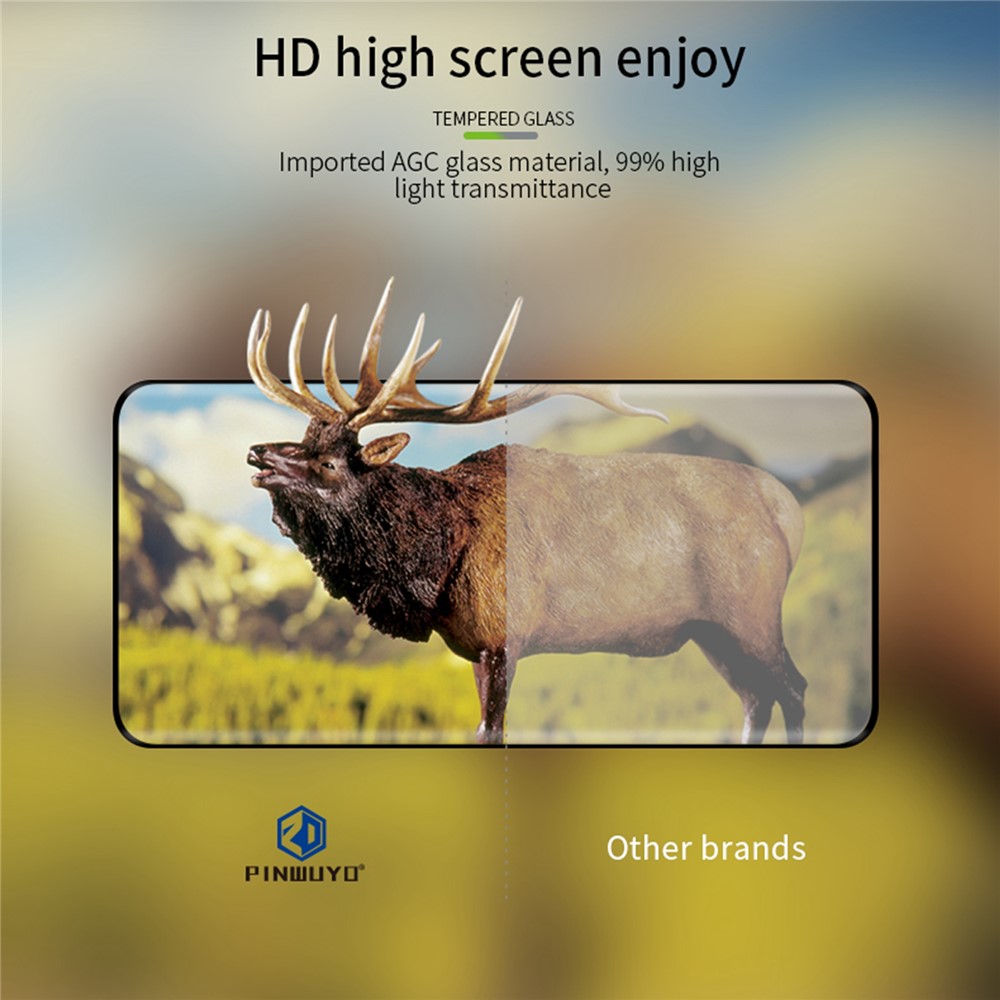 PINWUYO Anti-scratch HD Hot Bending 3D Curved Full Size Full Glue Clear Tempered Glass Screen Protector for Xiaomi Mix 4-10