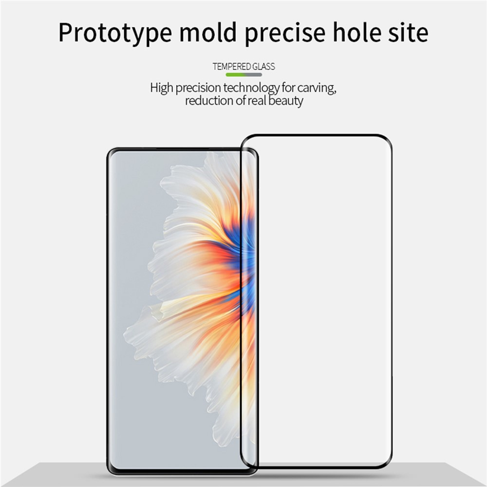 PINWUYO Anti-scratch HD Hot Bending 3D Curved Full Size Full Glue Clear Tempered Glass Screen Protector for Xiaomi Mix 4-6