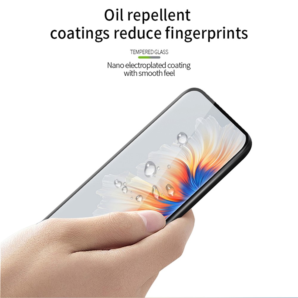 PINWUYO Anti-scratch HD Hot Bending 3D Curved Full Size Full Glue Clear Tempered Glass Screen Protector for Xiaomi Mix 4-9