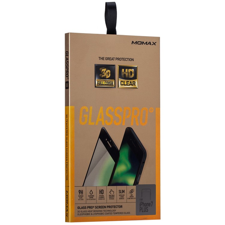 MOMAX 0.3mm 3D Full Cover Anti-explosion Tempered Glass Film for Apple iPhone 7 Plus 2016 - Black-8