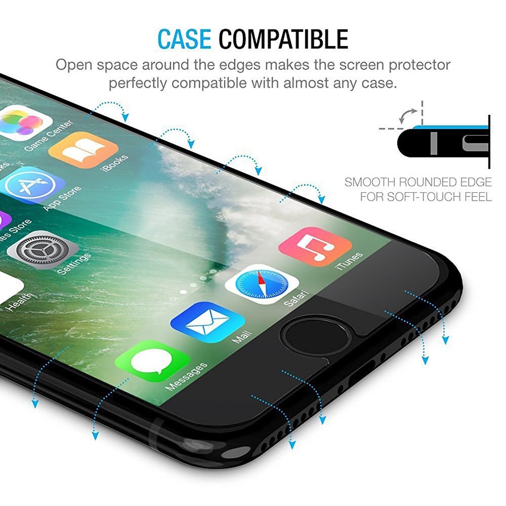 ENKAY für iPhone 8 Plus / 7 Plus 2.5D gehärtetes Glas Screen Guard Film 0.26mm 9H Arc Edge-4