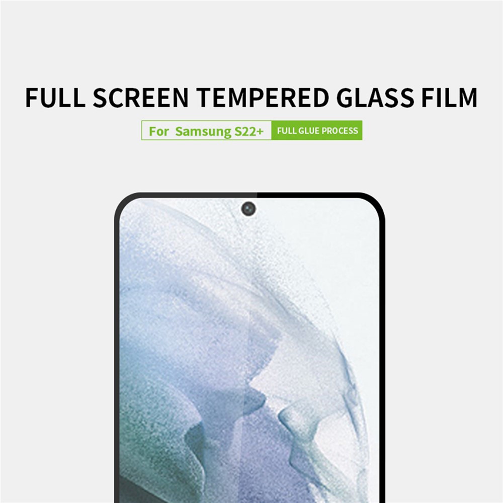 PINWUYO Tempered Glass Screen Film Full Glue Explosion-Proof Complete Covering Fingerprint-Free Screen Protector for Samsung Galaxy S22 Plus-3