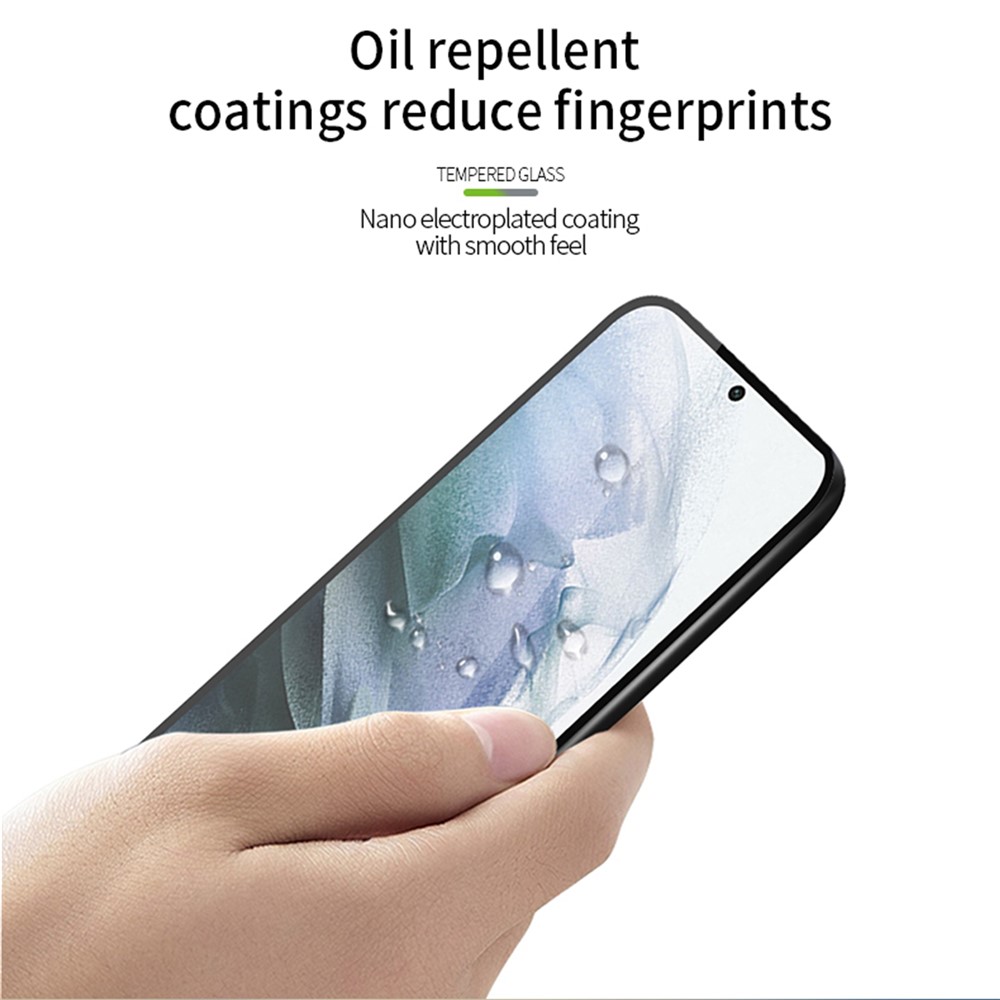 PINWUYO Tempered Glass Screen Film Full Glue Explosion-Proof Complete Covering Fingerprint-Free Screen Protector for Samsung Galaxy S22 Plus-8