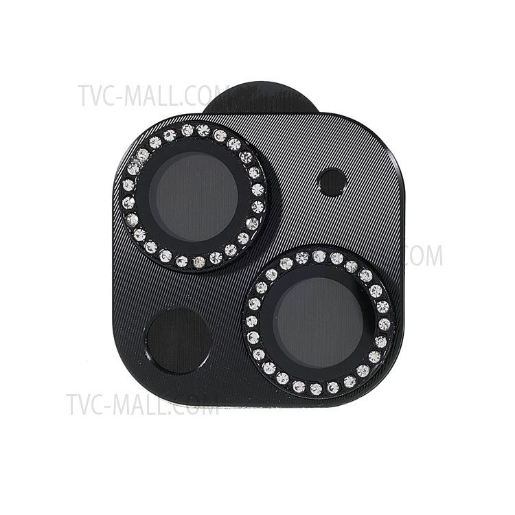 RURIHAI Rhinestone Wear-resistant Tempered Glass + Aluminum Alloy Anti-scratch Camera Lens Cover Film for iPhone 13 6.1 inch / iPhone 13 mini 5.4 inch - Black-2
