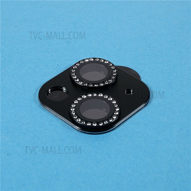 RURIHAI Rhinestone Wear-resistant Tempered Glass + Aluminum Alloy Anti-scratch Camera Lens Cover Film for iPhone 13 6.1 inch / iPhone 13 mini 5.4 inch - Black-4