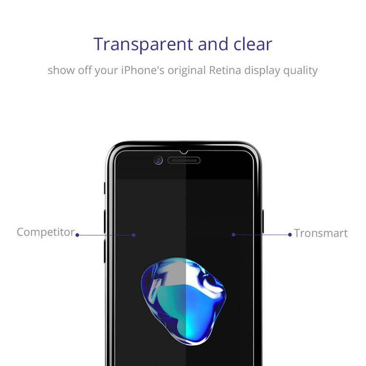 TRONSMART 2pcs/lot Anti-fingerprint Tempered Glass Screen Protector for iPhone 7 4.7 - Transparent-2