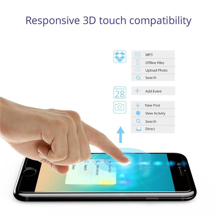 TRONSMART 2pcs/lot Anti-fingerprint Tempered Glass Screen Protector for iPhone 7 4.7 - Transparent-3
