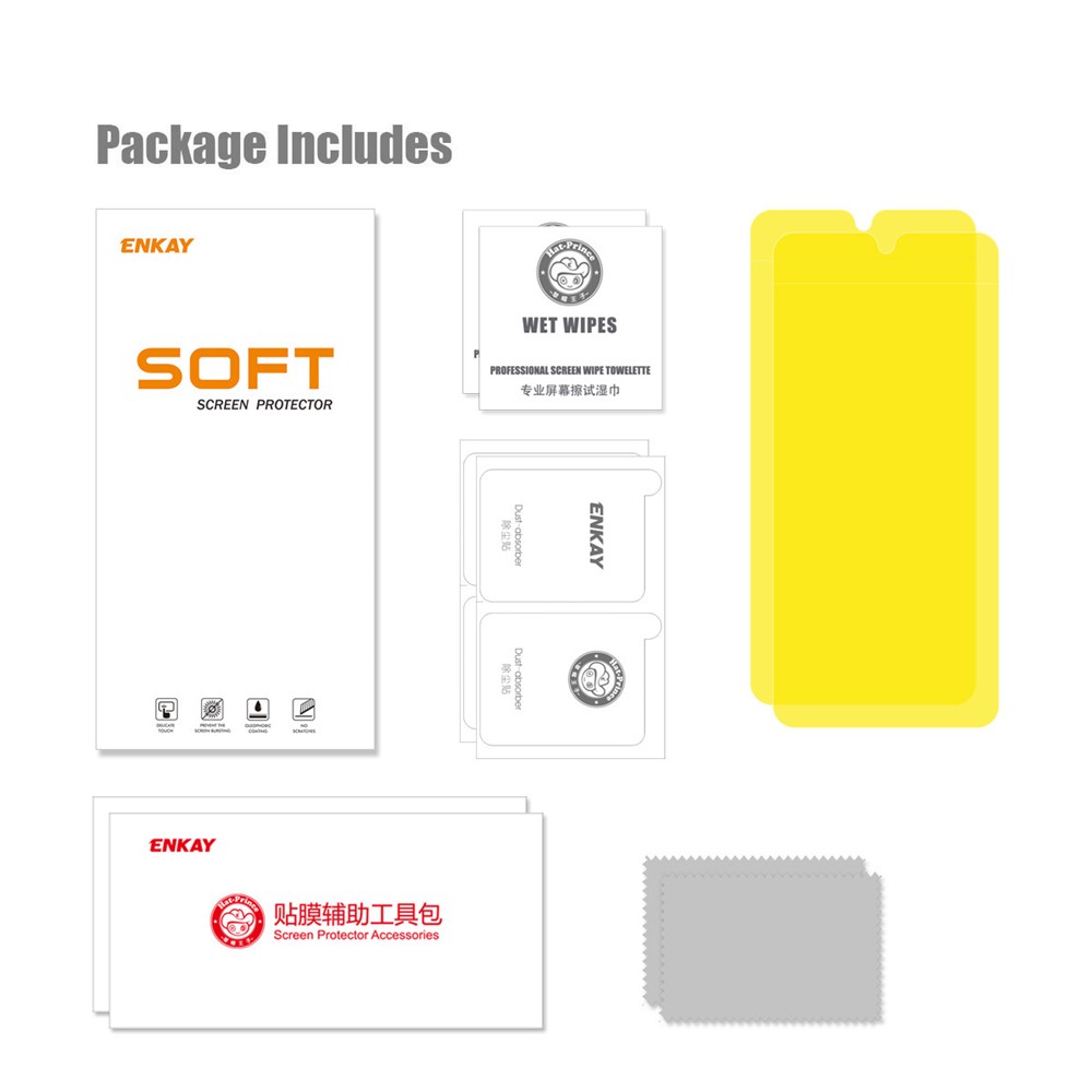 ENKAY 2Pcs/Pack Full Glue Soft TPE+PET+TPU Hydrogel Protective Film Anti-fingerprint HD Screen Protector for Samsung Galaxy S22 Ultra 5G-9