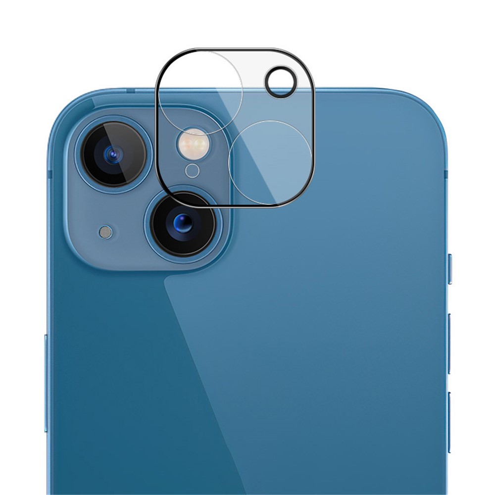 IMAK B Series Full Cover Scratch-resistant HD Clear Tempered Glass Camera Lens Film + Lens Cap for iPhone 13 6.1 inch/13 mini 5.4 inch-4