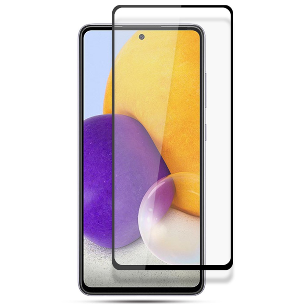 AMORUS Full Coverage HD Silk Printing Clear Full Glue Double Defense Tempered Glass Film for Samsung Galaxy A73 5G - Black-1