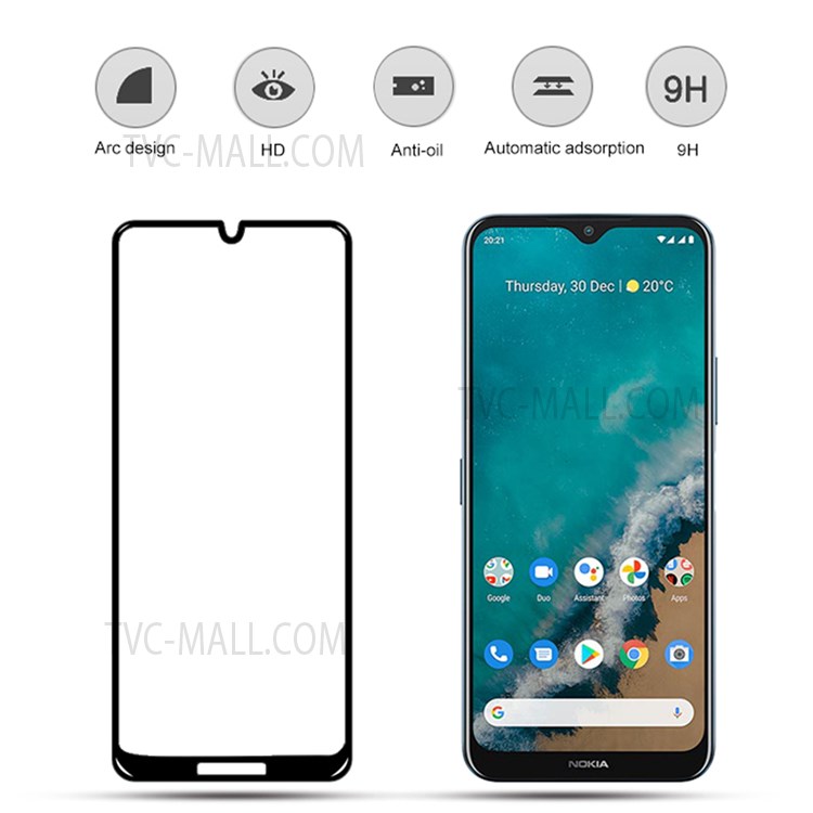 MOCOLO HD Clear Full Covering Full Glue Anti-fingerprint Anti-explosion Silk Printing Tempered Glass Screen Film for Nokia G50 - Black-5