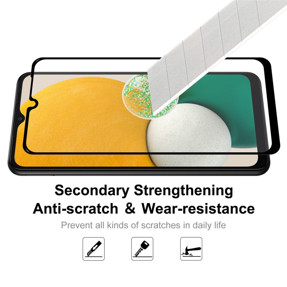 HAT PRINCE 2Pcs/Set Explosion-proof Anti-fingerprint HD Clear Full Glue 0.26mm 2.5D Arc Edge 9H Tempered Glass Screen Protector for Samsung Galaxy A13 5G-5