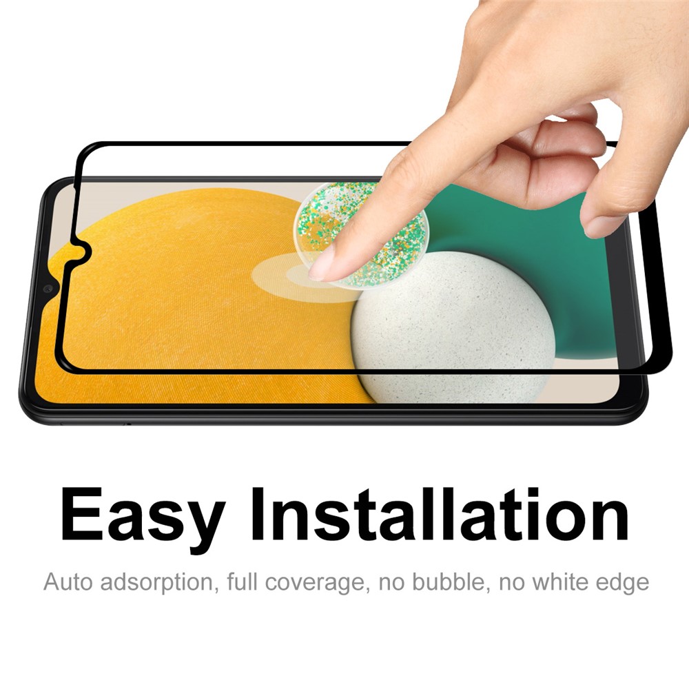 HAT PRINCE 2Pcs/Set Explosion-proof Anti-fingerprint HD Clear Full Glue 0.26mm 2.5D Arc Edge 9H Tempered Glass Screen Protector for Samsung Galaxy A13 5G-6