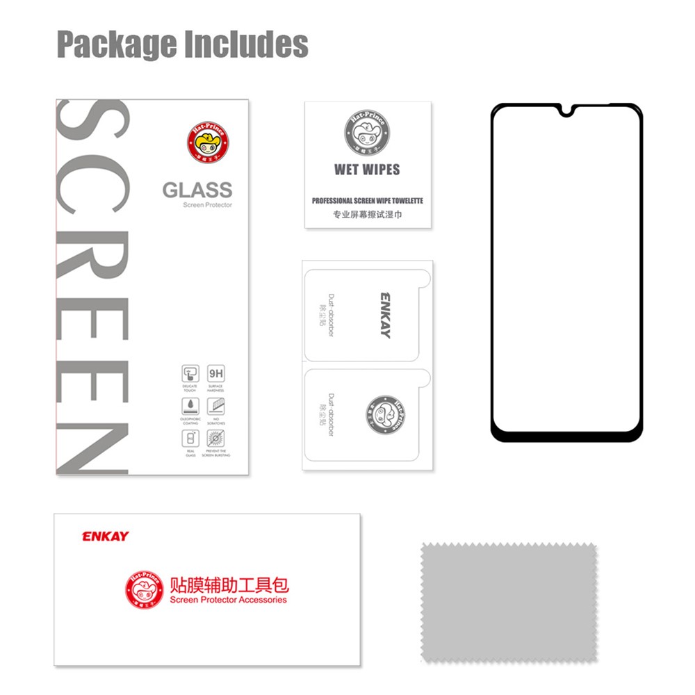 HAT PRINCE 9H Hardness Screen Protector 0.26mm 2.5D Arc Edge Full Glue Full Size Tempered Glass Screen Film for Samsung Galaxy A13 5G-9