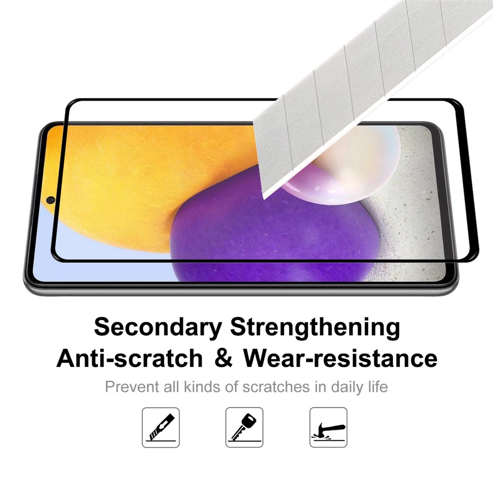 HAT PRINCE 0.26mm 2.5D Arc Edge Tempered Glass 9H Hardness Full Glue Full Size Screen Protector for Samsung Galaxy A73 5G-5