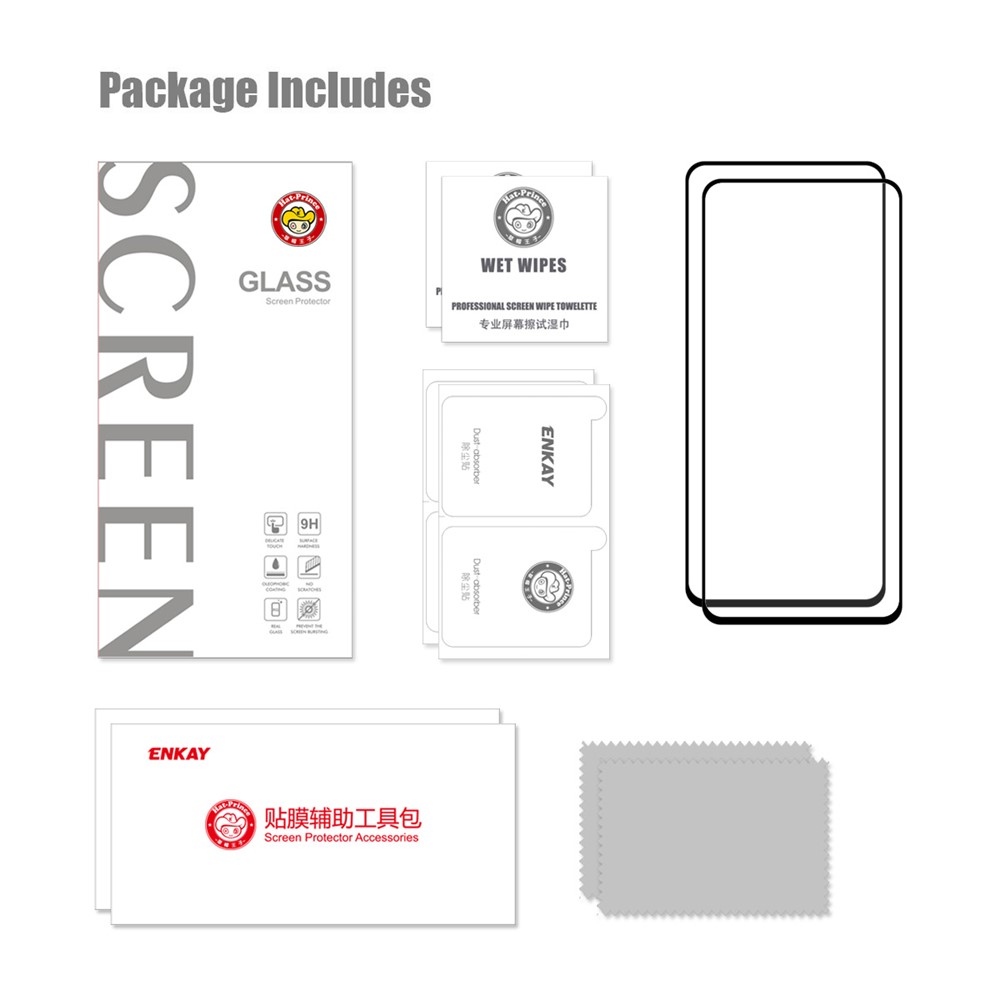 HAT PRINCE 2Pcs/Set HD Clear Anti-fingerprint No Bubble Full Glue 0.26mm 2.5D Arc Edge 9H Tempered Glass Screen Protector for Samsung Galaxy A53 5G-9