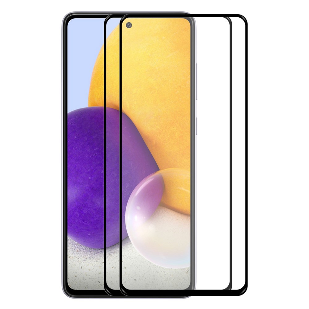 HAT PRINCE 2Pcs/Set 0.26mm 9H Hardness Full Glue Ultra Clear Tempered Glass 2.5D Arc Edge Full Screen Protector Film for Samsung Galaxy A73 5G-1